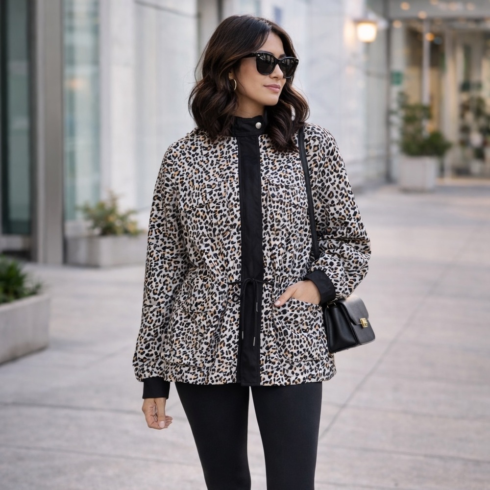 Vigoss leopard utility jacket Sep sale